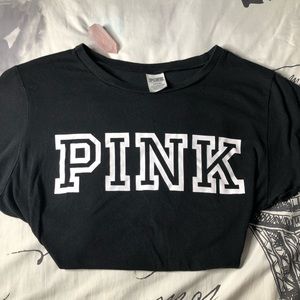 PINK black basic tee